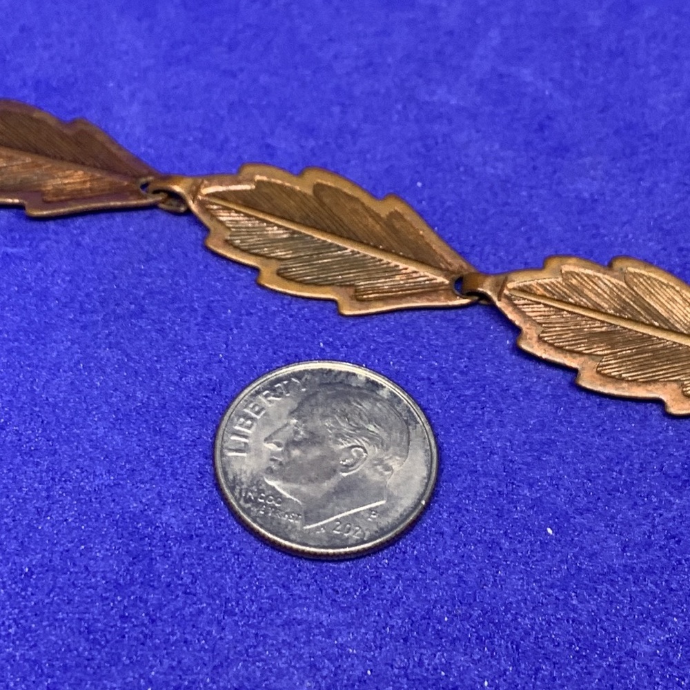 Unique Copper Leaf Cottagecore Bracelet Gem